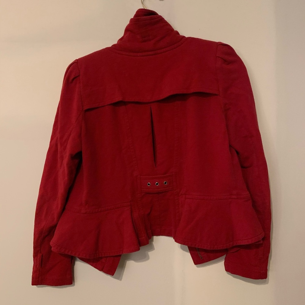 INC Red Ruffle Jacket - Picture 2 of 5